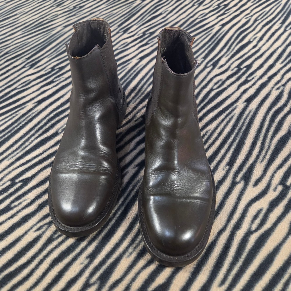 Vintage 90s Banana Republic Mens 7.5 D Italian Leather Chelsea Boots Dark Brown
